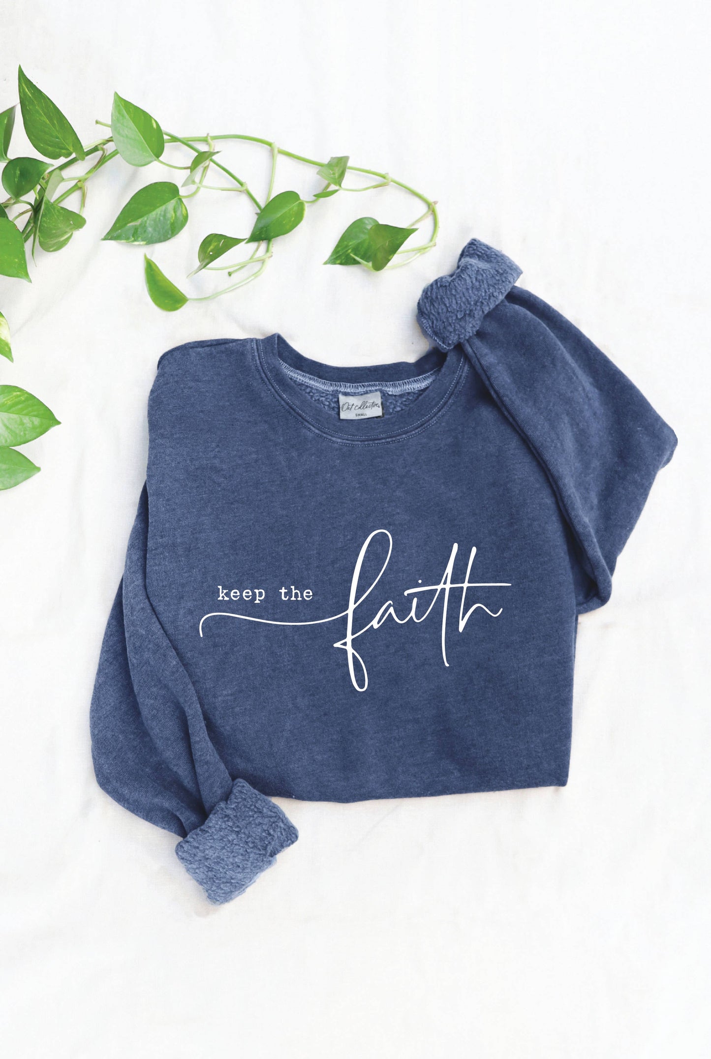 "KEEP THE FAITH" Graphic Sweatshirt