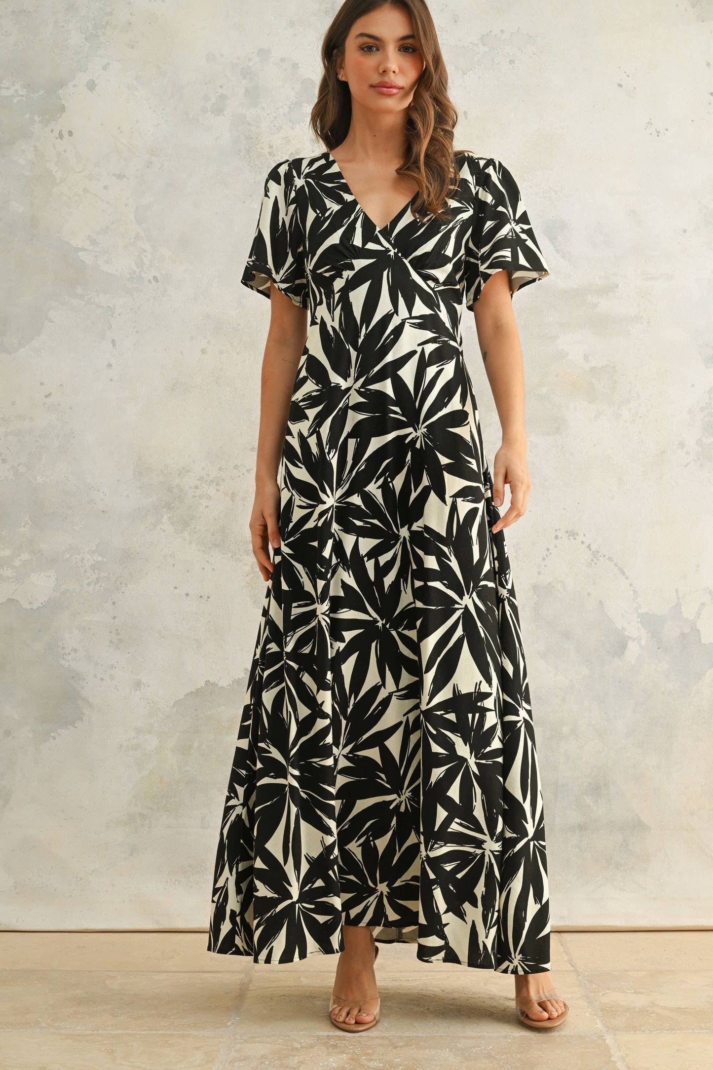 Tropical Leaf Printed Dress
