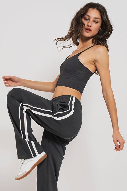 Side Strip Drawstring Sweatpants