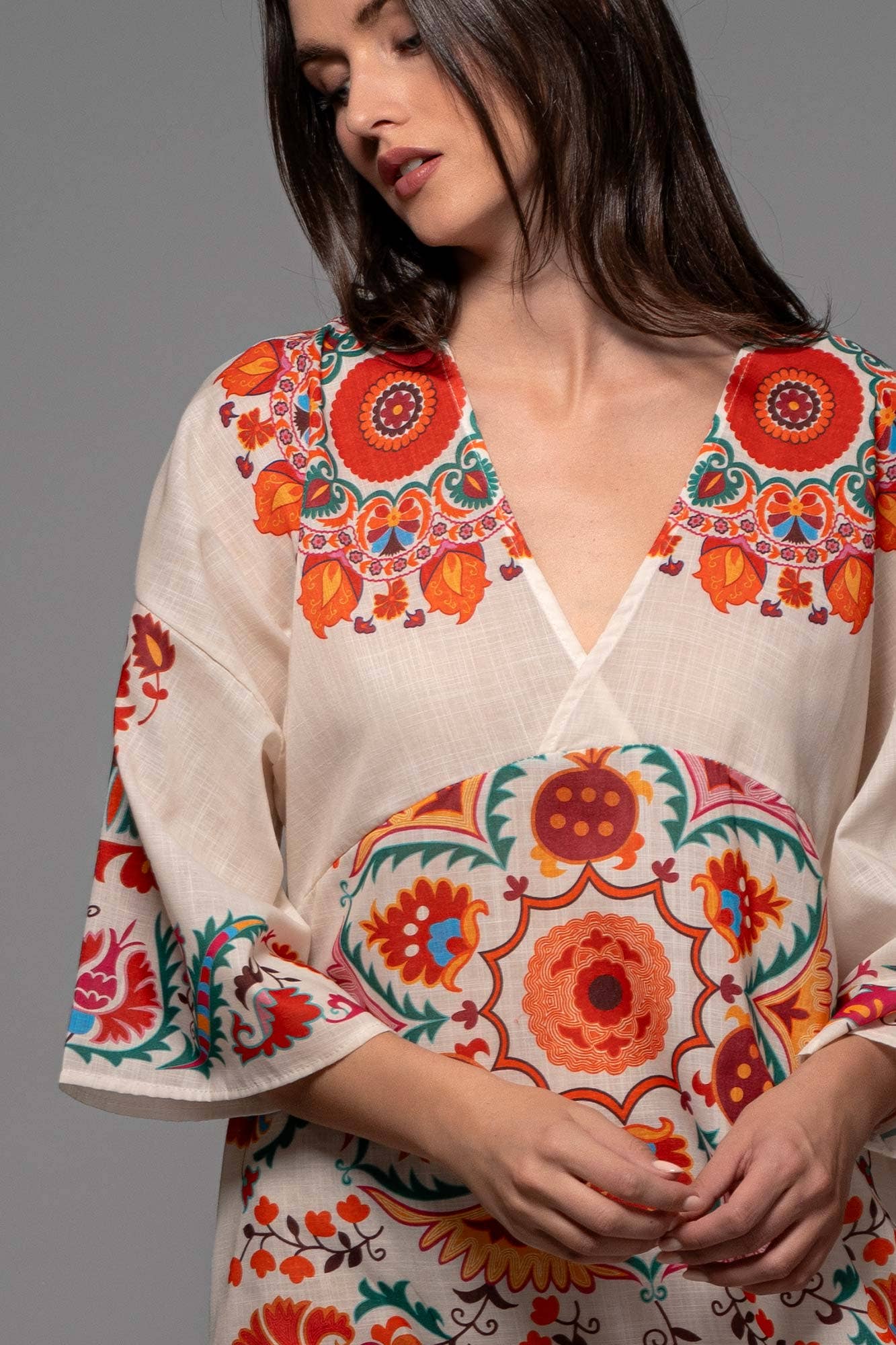 Medallion Bell Sleeve Dress