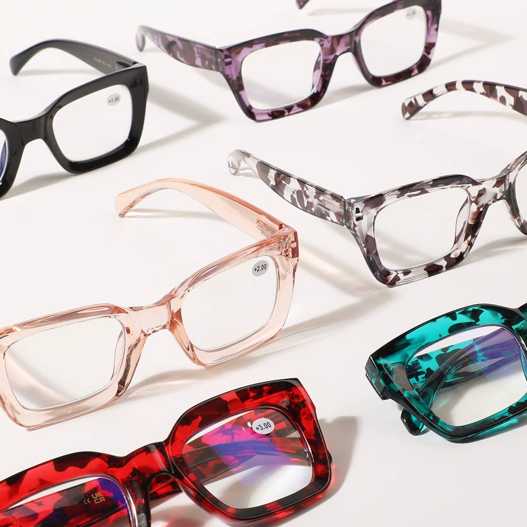 Blue Light Blocking Chunky Frame Reading Glasses