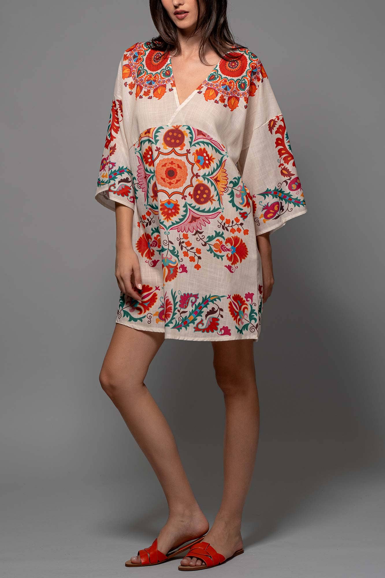 Medallion Bell Sleeve Dress