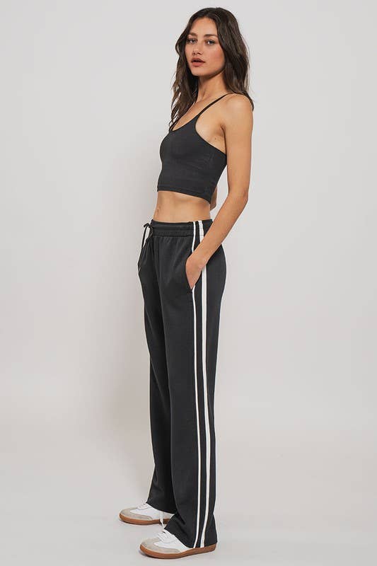Side Strip Drawstring Sweatpants
