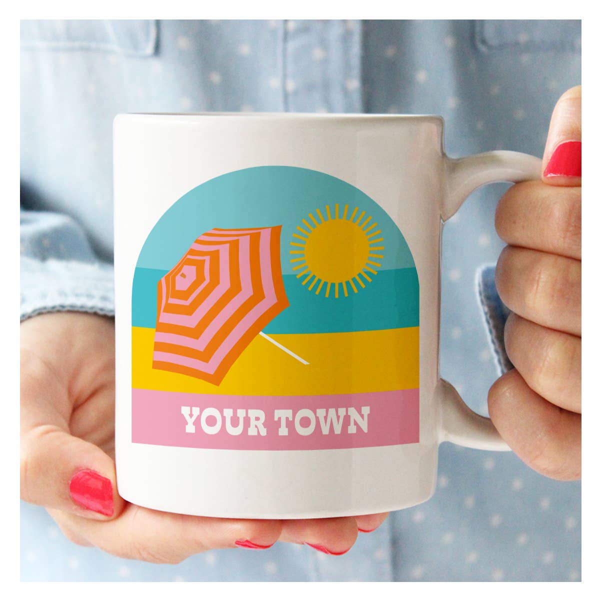 Rehoboth Beach Umbrella View Mug