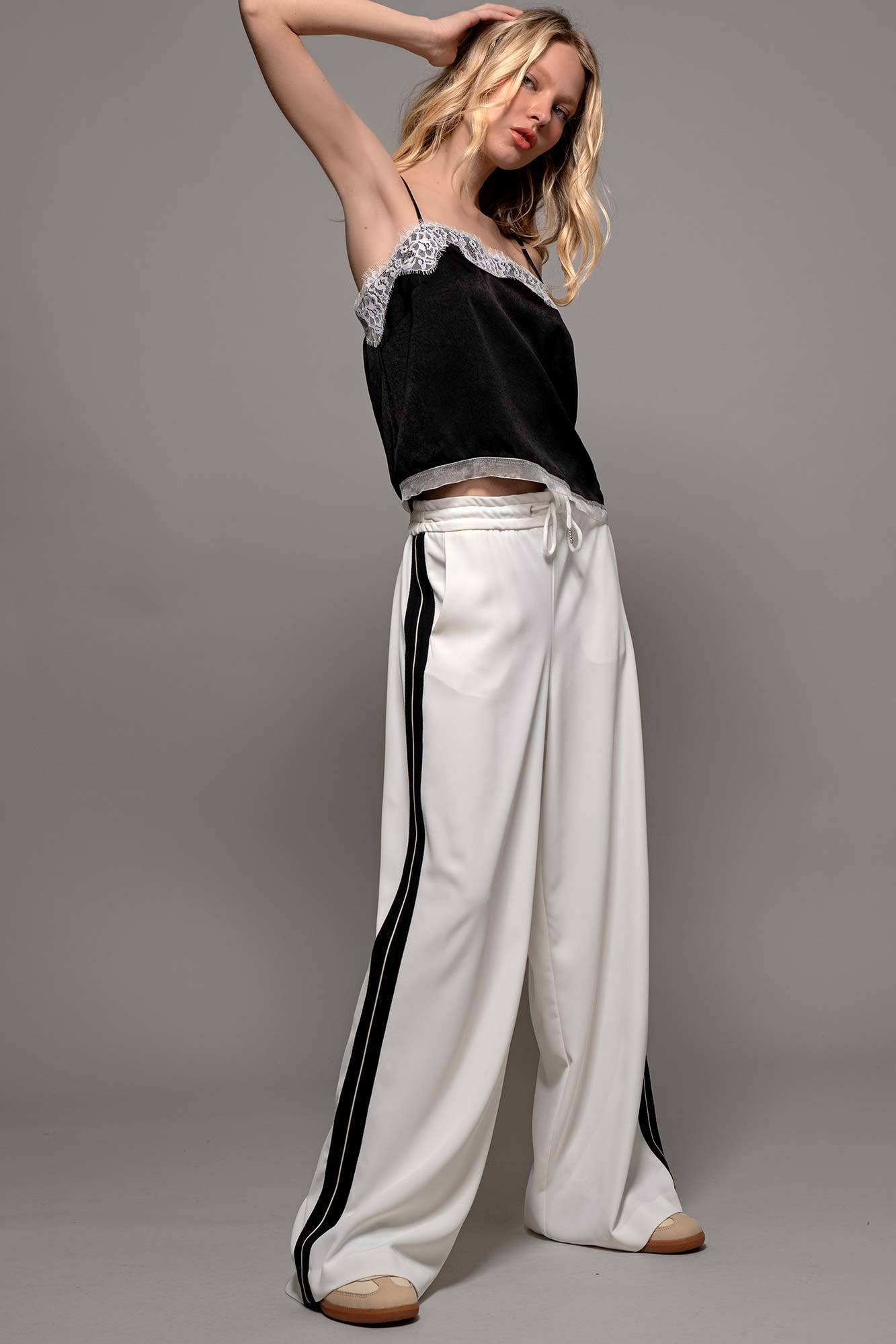 Side Stripe Drawstring Relaxed Statement Lounge Pants