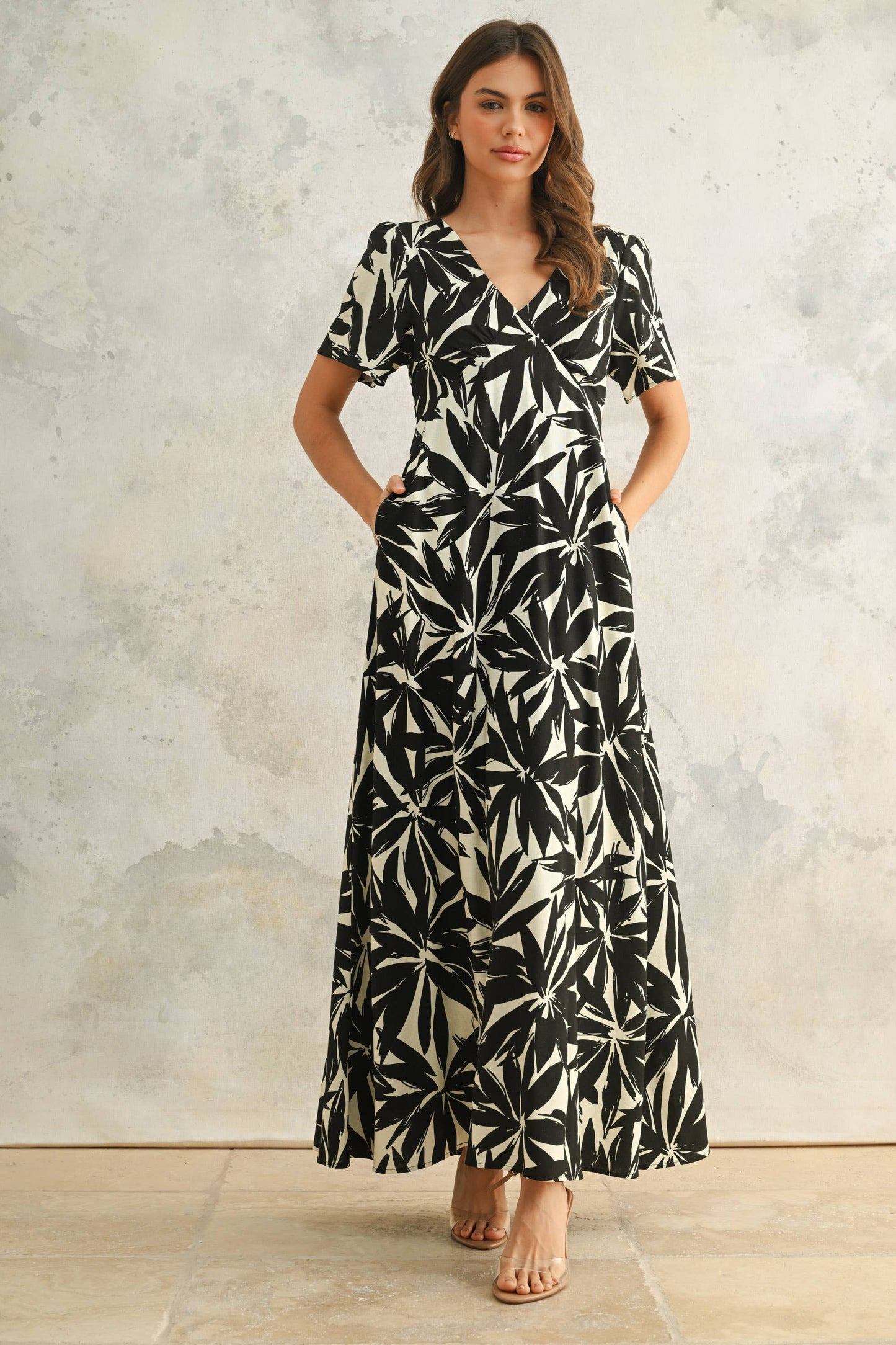 Tropical Leaf Printed Dress