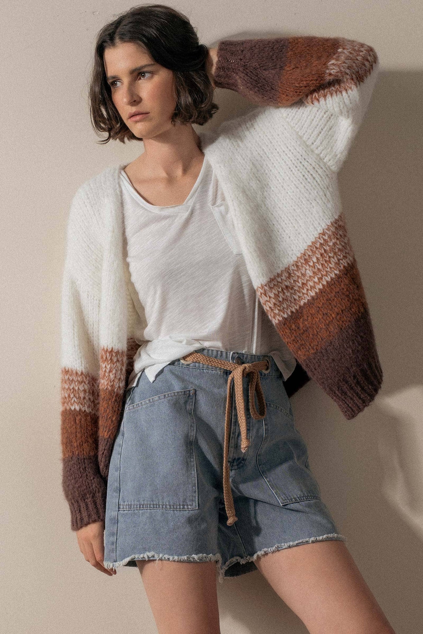 High-Waisted Frayed Hem Denim Shorts