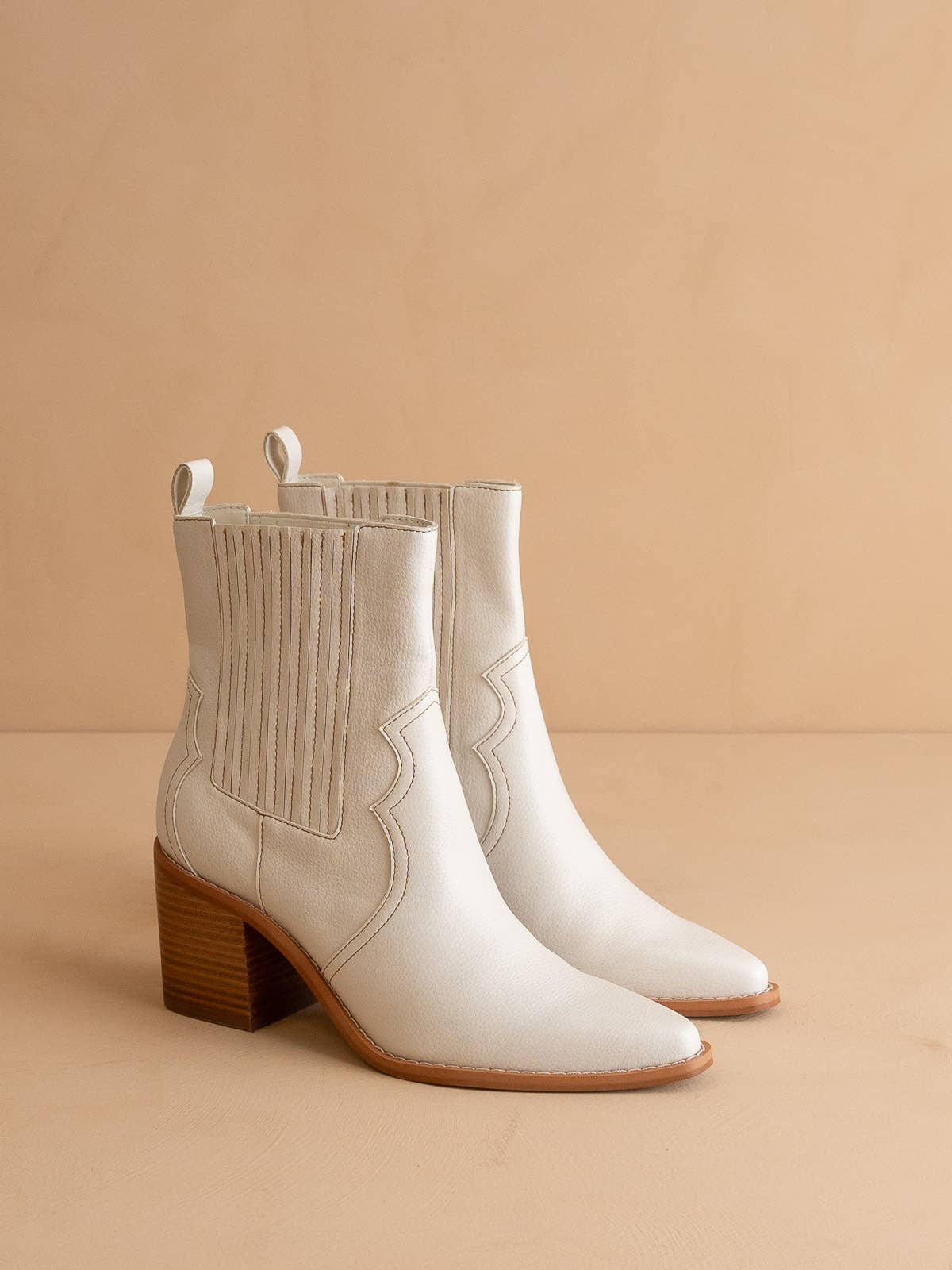 The Addison | White Western Boots