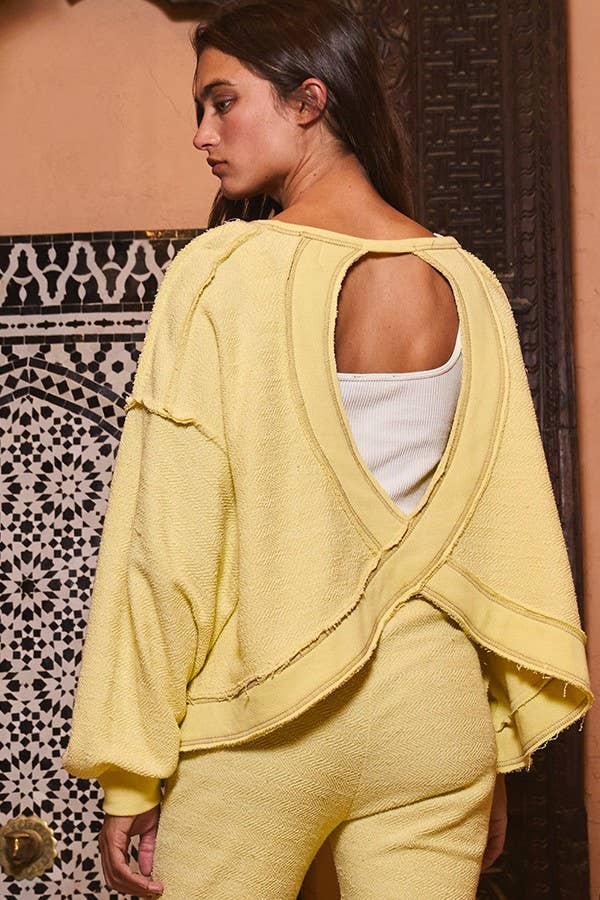 Open Back Oversize Reverse Stitched Top