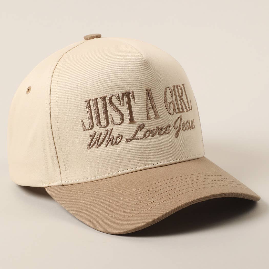 'Just A Girl Who Loves Jesus' Embroidered Trucker Hat