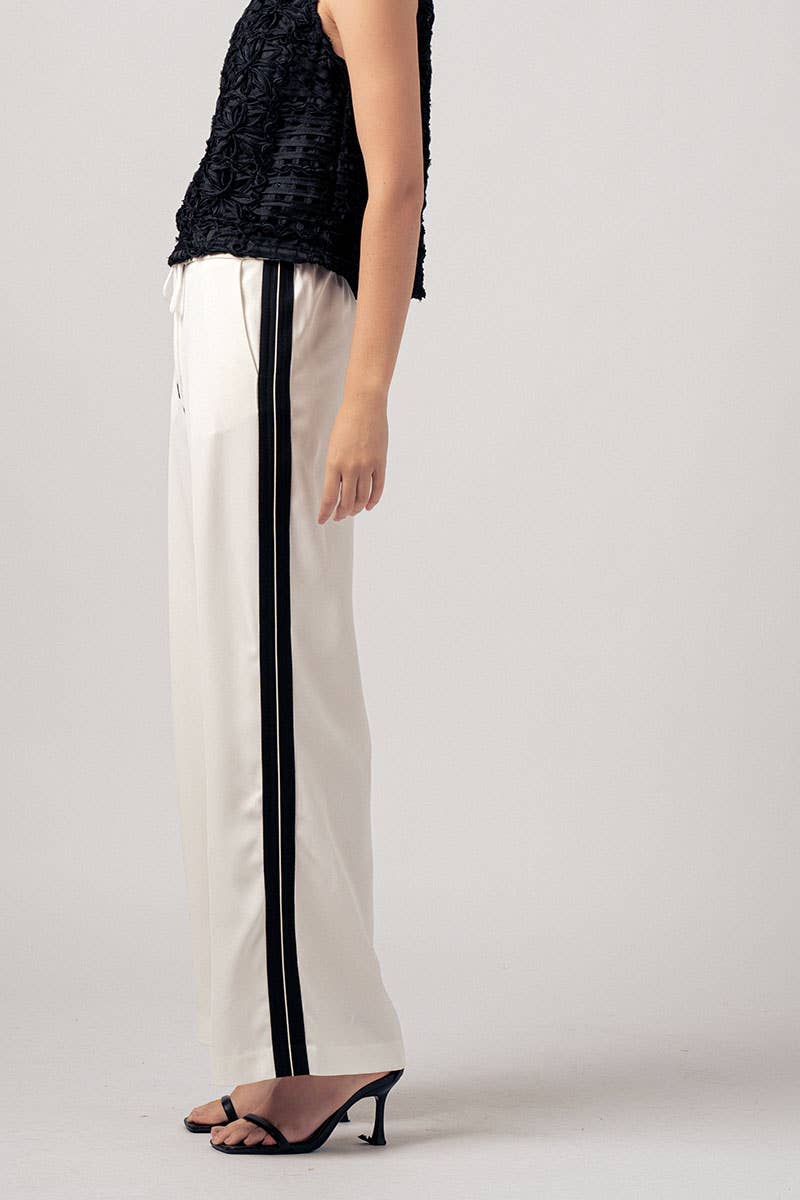 Side Stripe Drawstring Relaxed Statement Lounge Pants