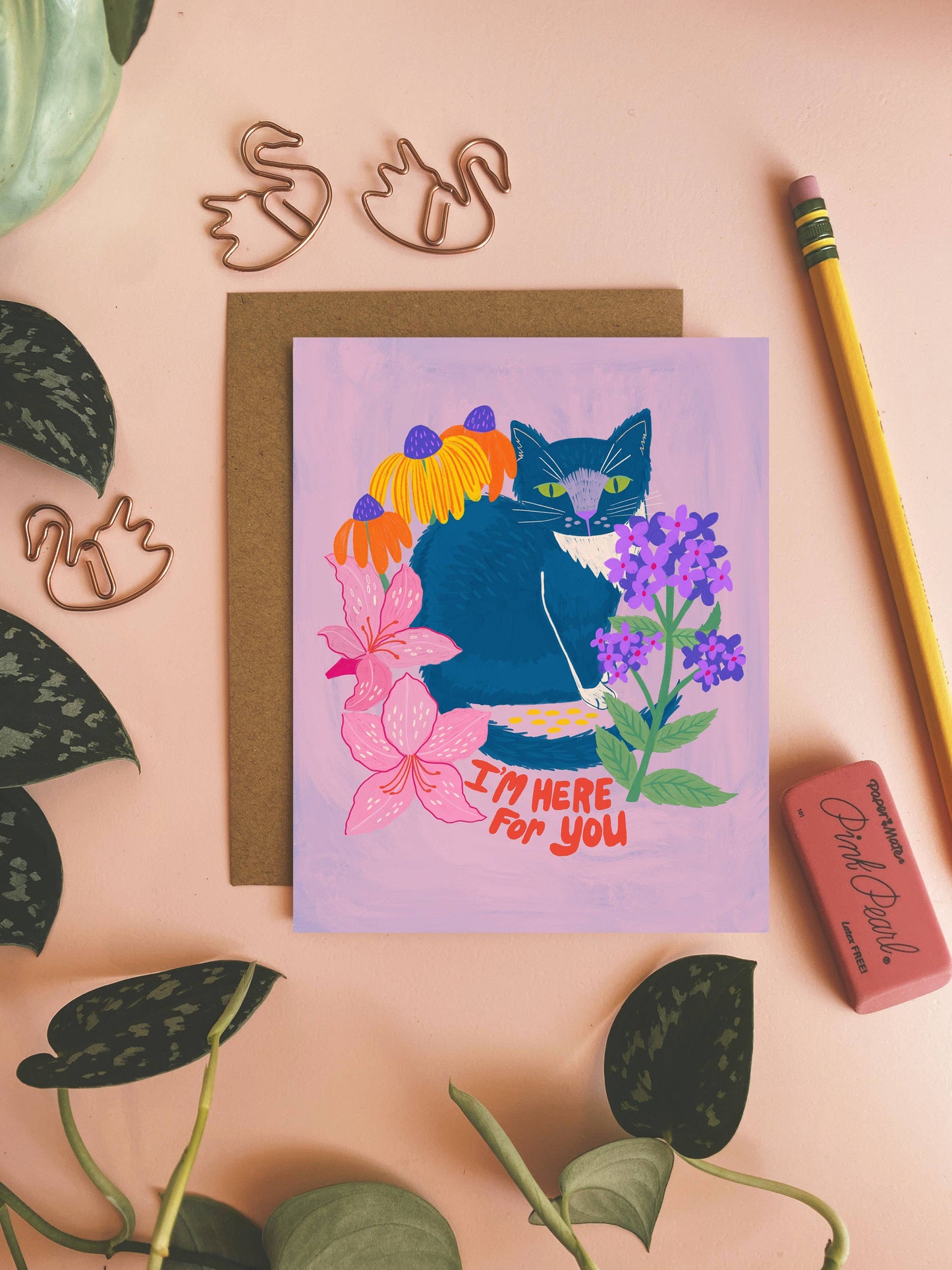I'm Here for You - Cat Greeting Card