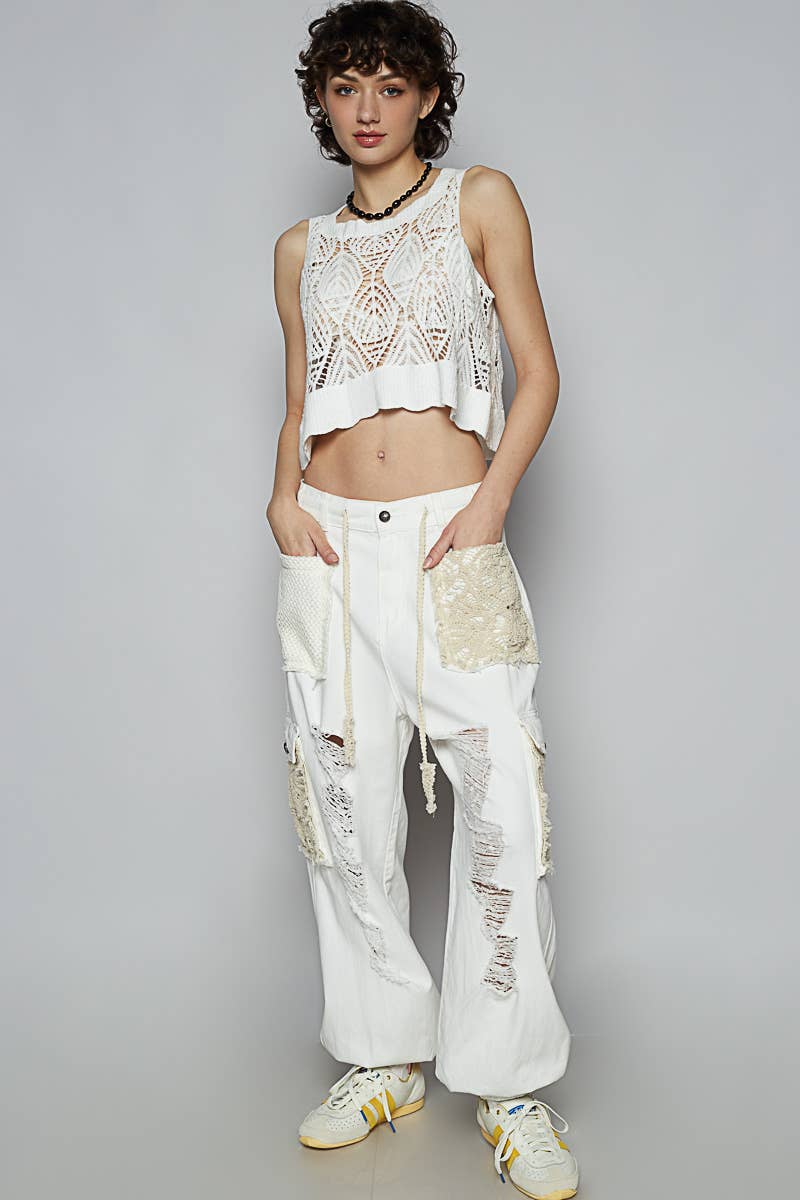 Sleeveless Crochet Crop Top