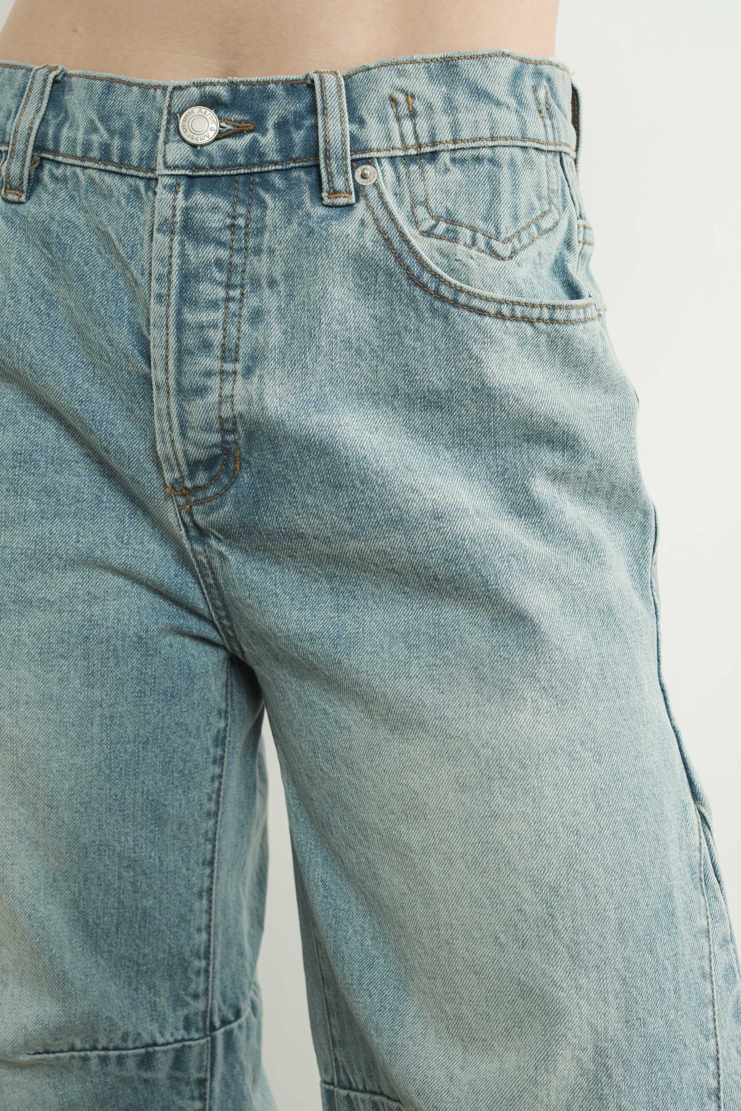 Vintage Washed Low-Rise Jeans