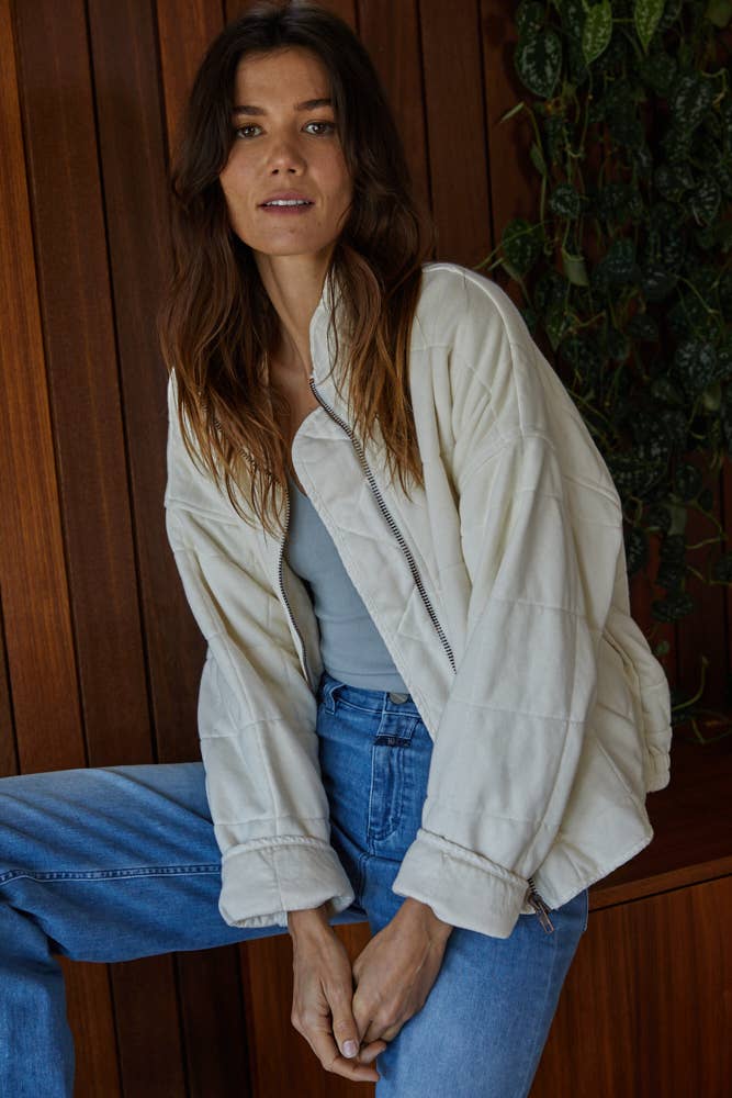 Quilted Knit Mineral Washed Jacket