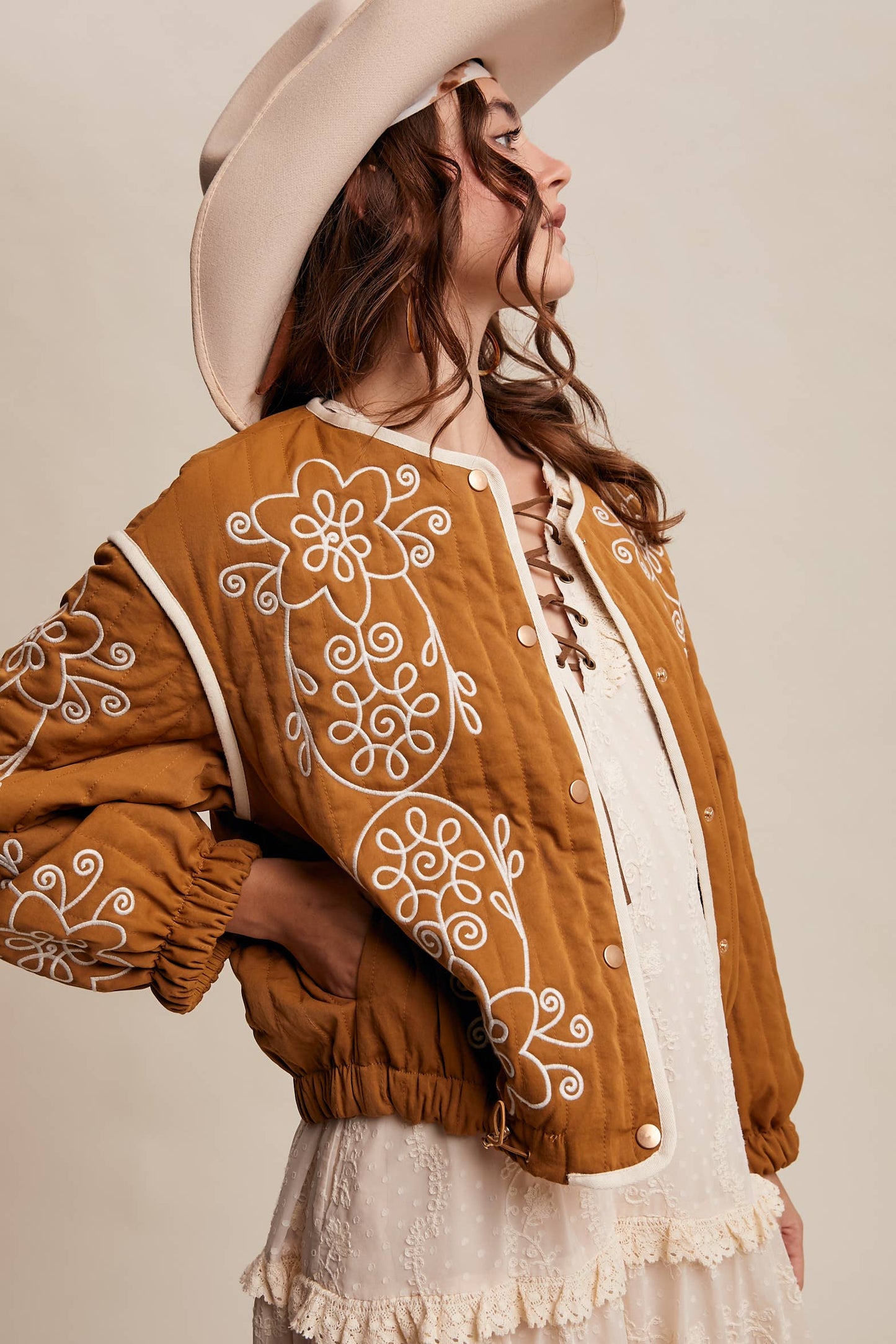 Embroidered Quilted Western Jacket