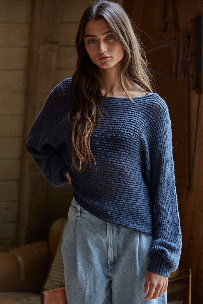 Thick Knit Navy Sweater