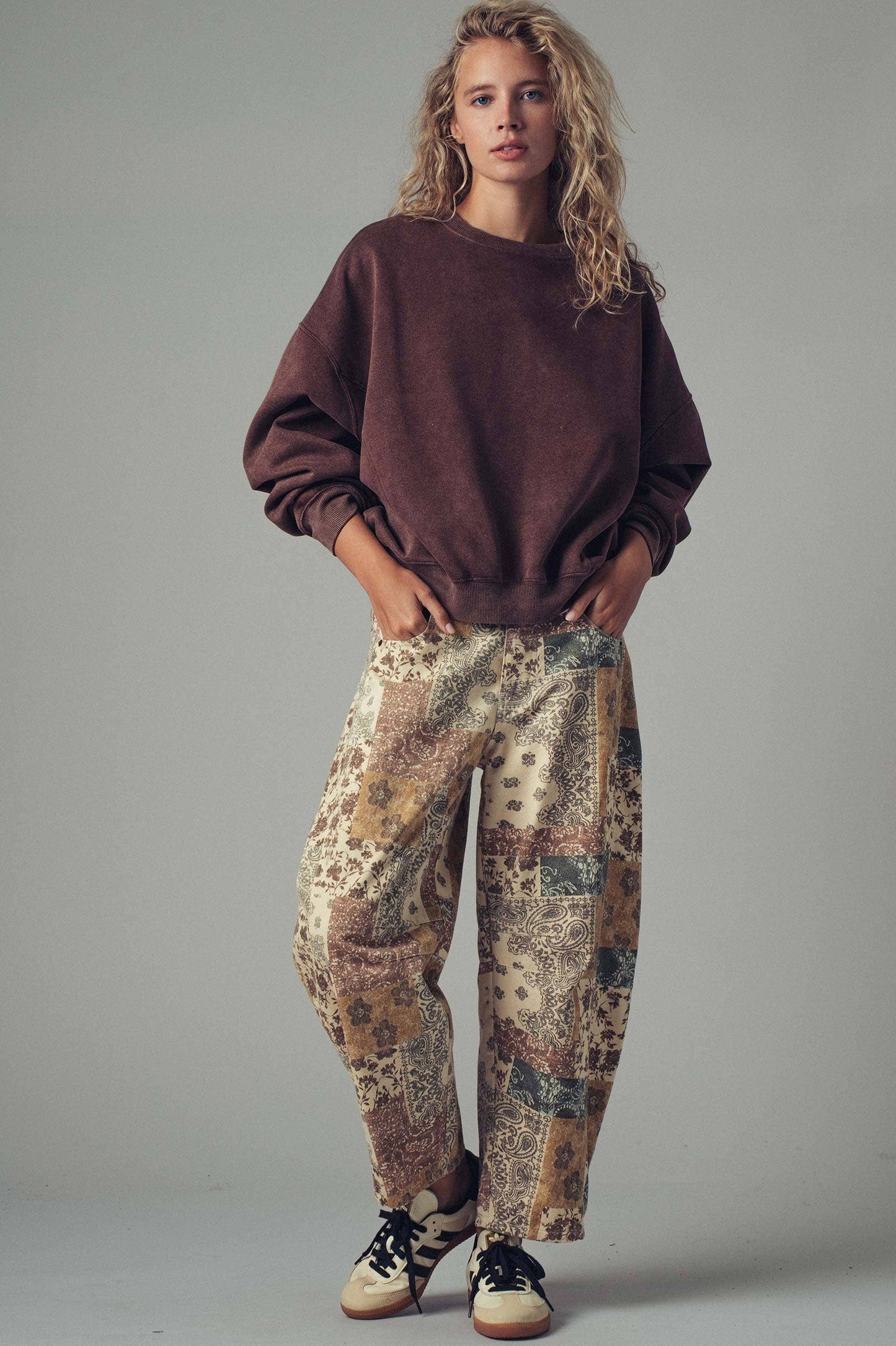 Crew Neck Comfort Washed Spring Sweatshirt