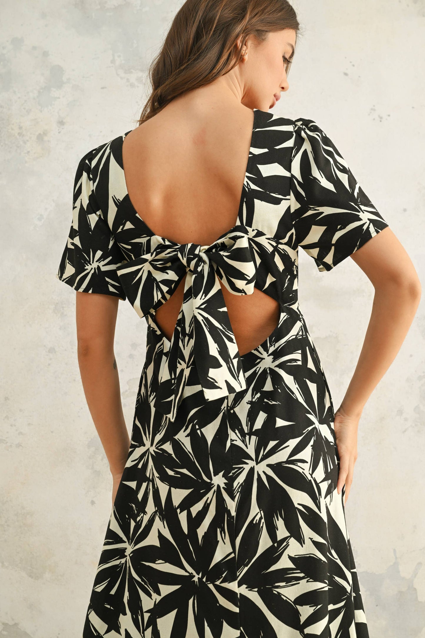 Tropical Leaf Printed Dress