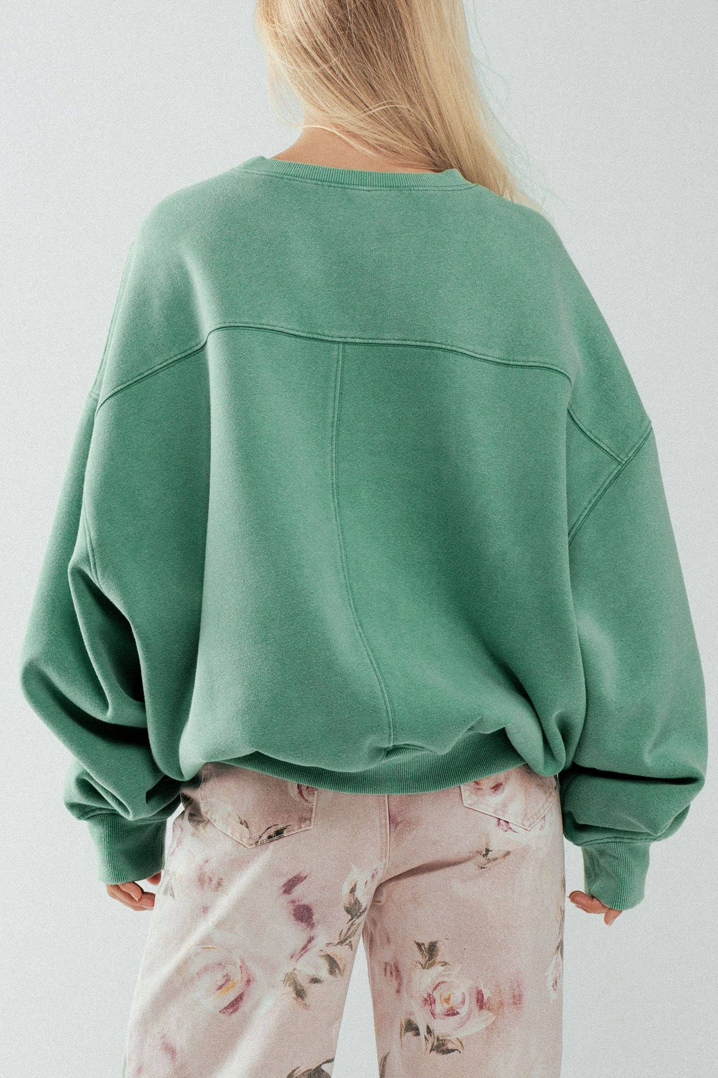 Crew Neck Comfort Washed Spring Sweatshirt