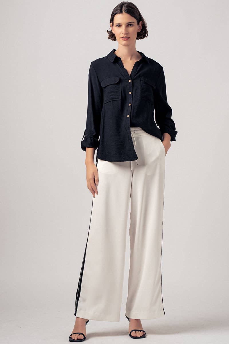 Side Stripe Drawstring Relaxed Statement Lounge Pants