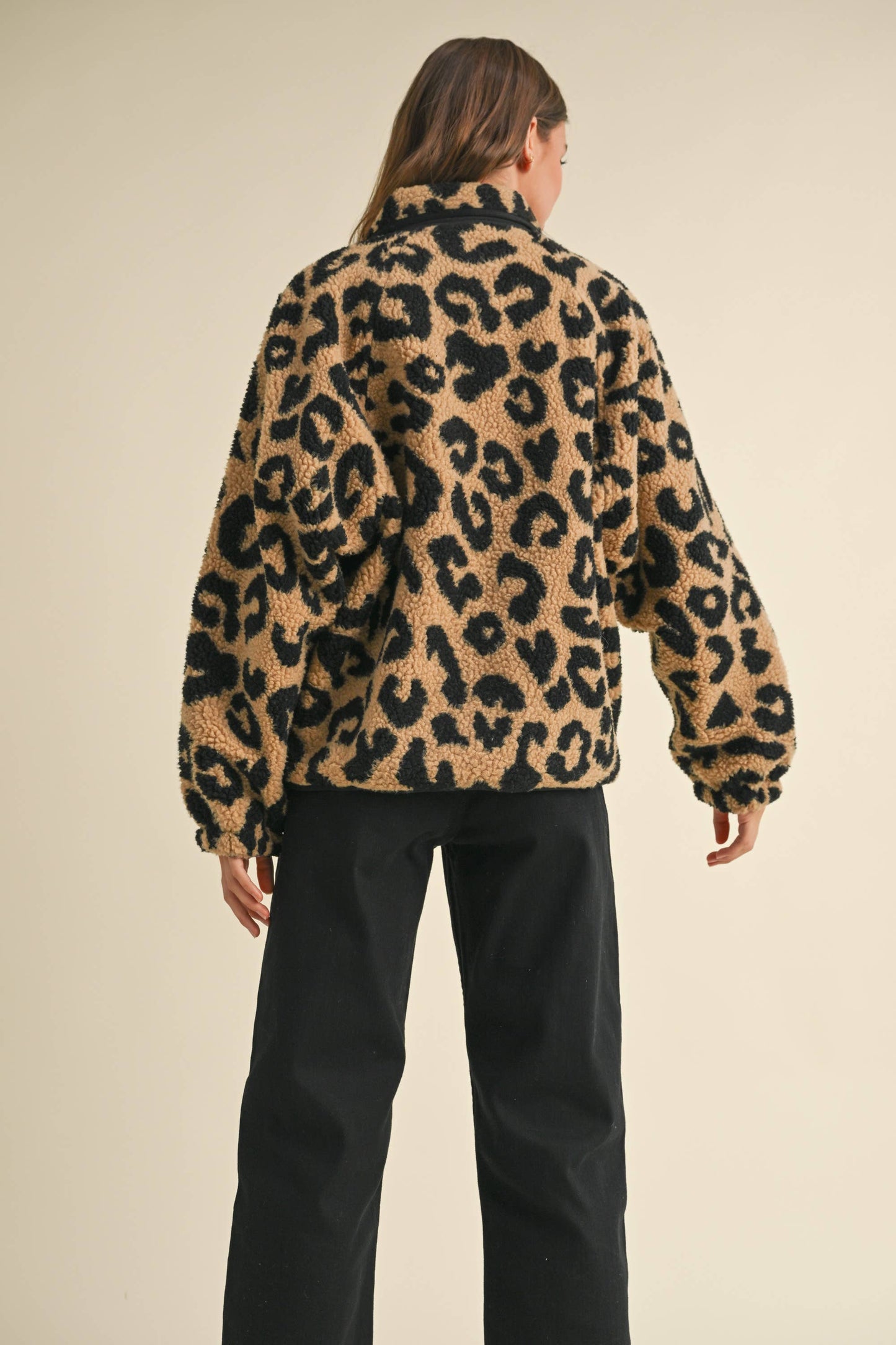Leopard Print Sherpa Jacket