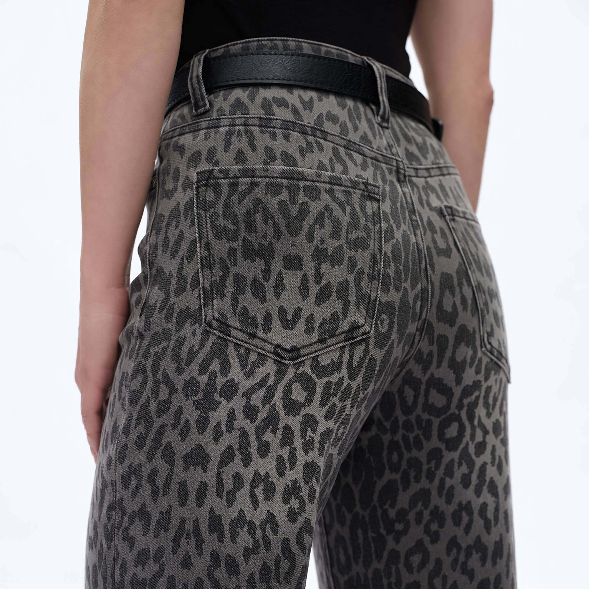 High Rise Leopard Print Wide Leg Pants