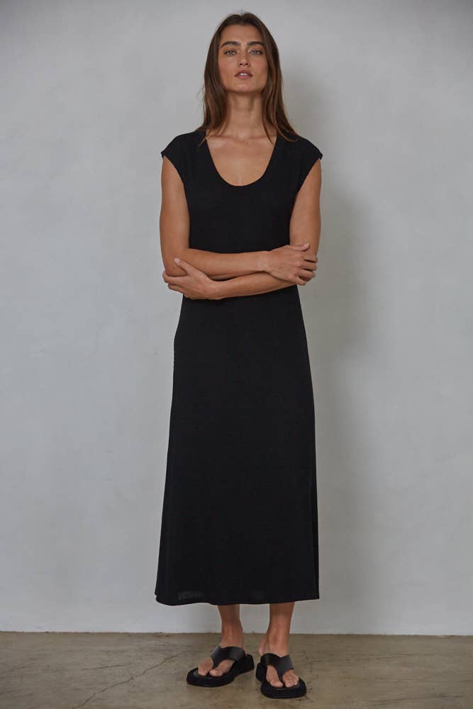 Knit Ribbed Cap Sleeve Dress