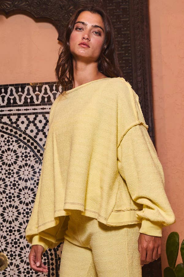 Open Back Oversize Reverse Stitched Top