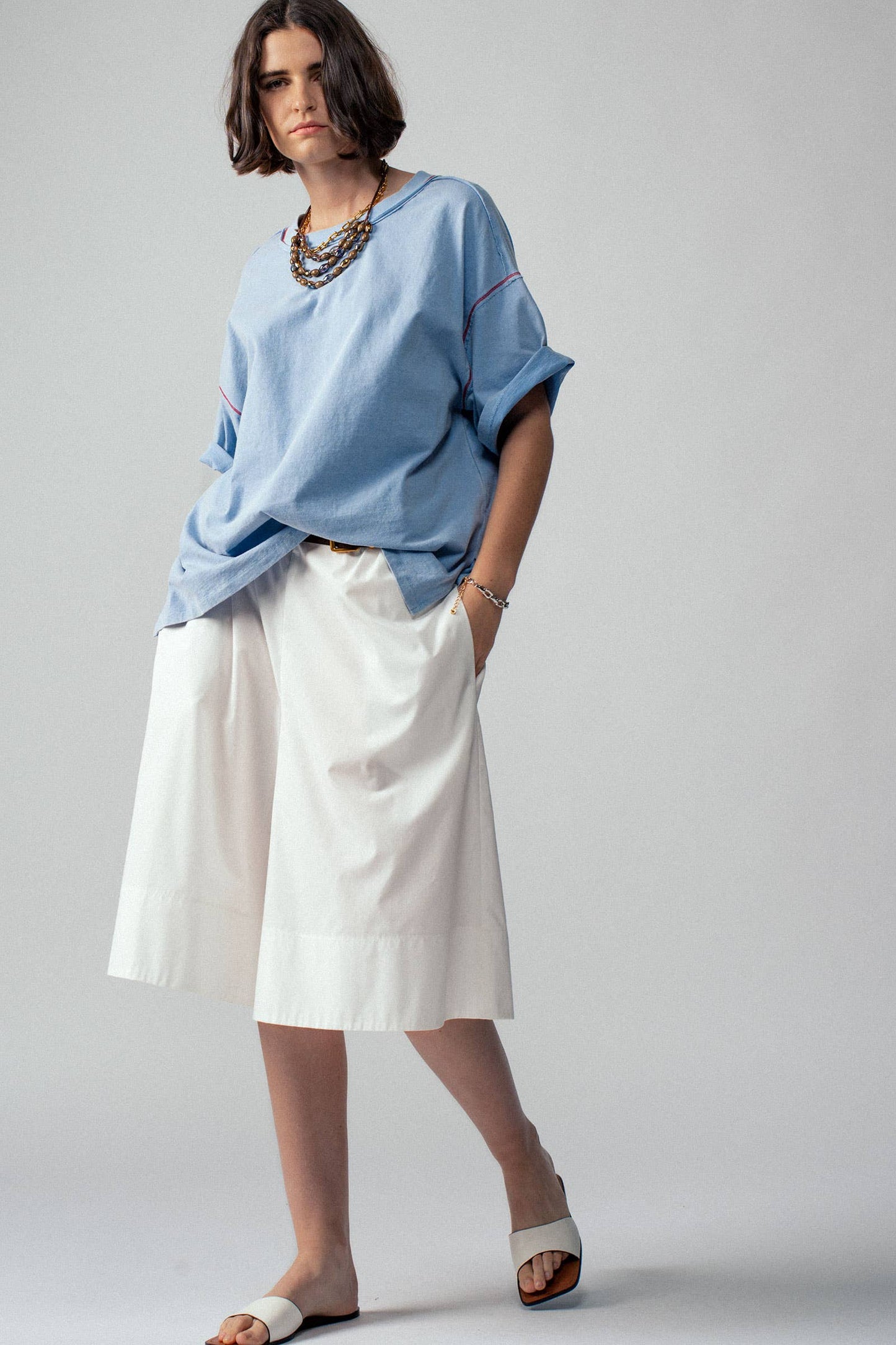 Contrast Stitch Oversized Tee