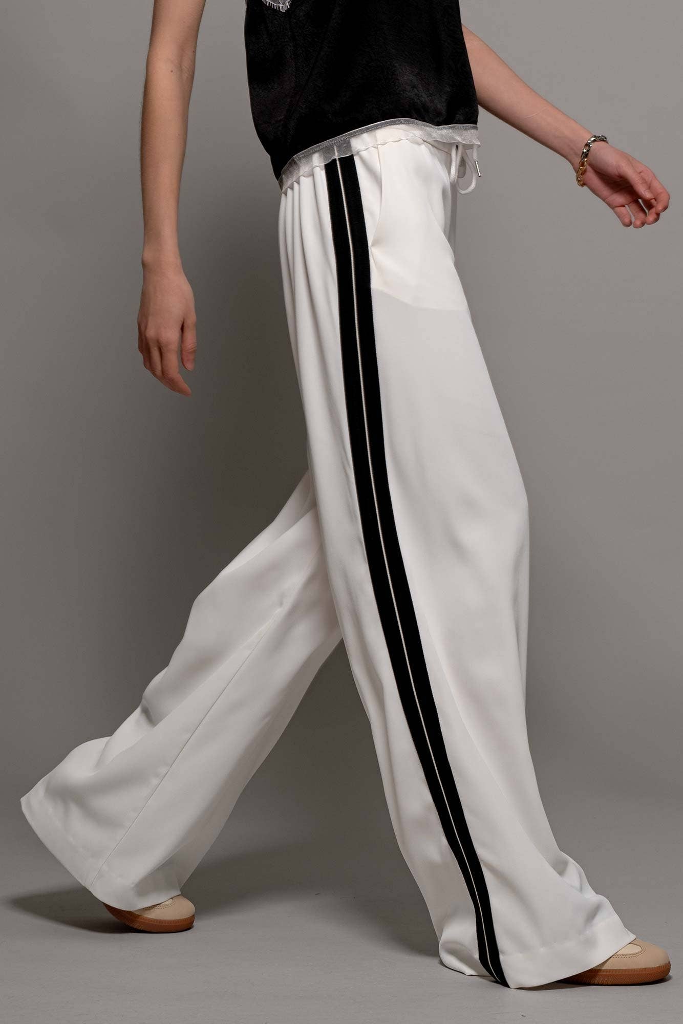 Side Stripe Drawstring Relaxed Statement Lounge Pants