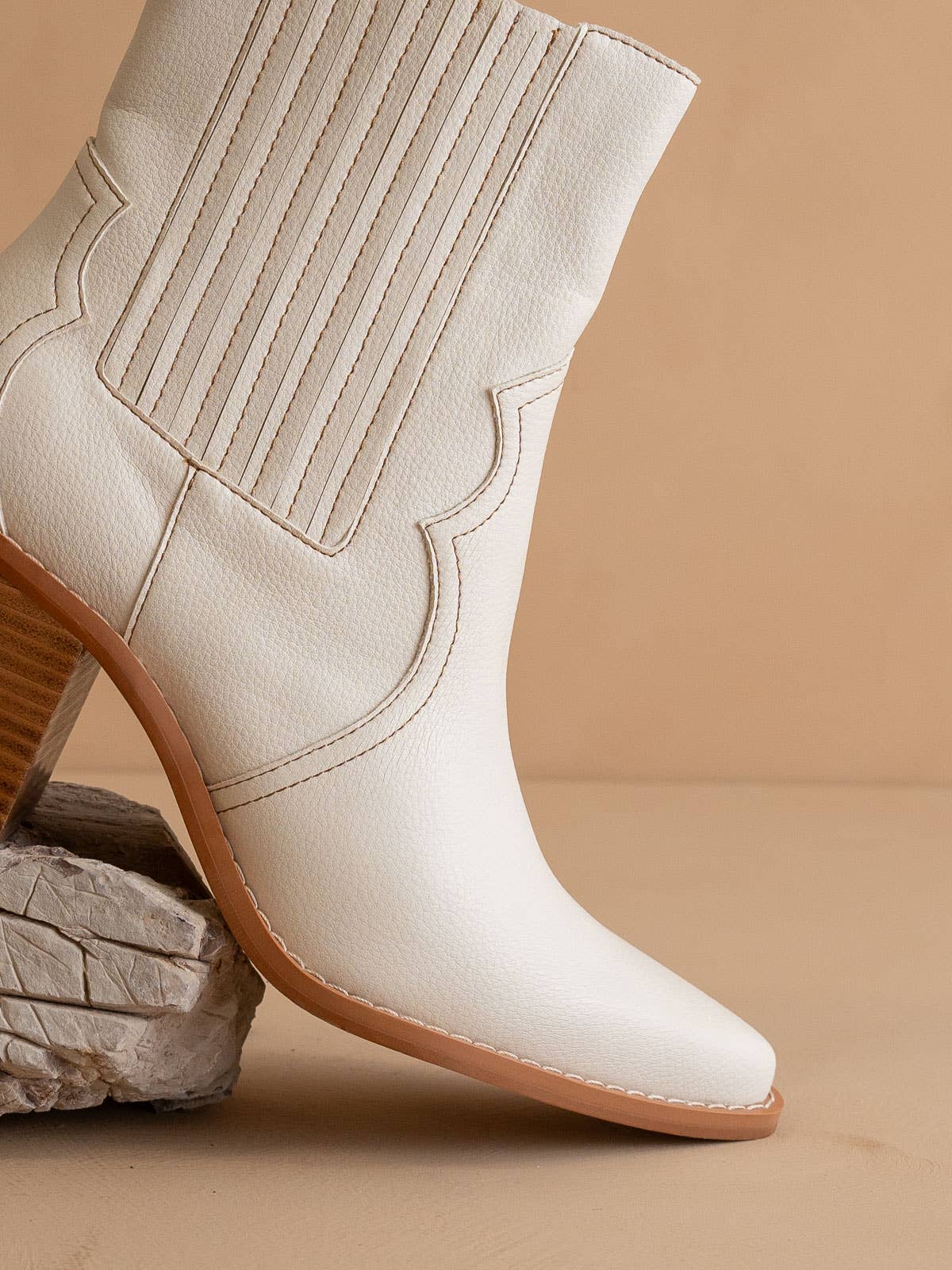 The Addison | White Western Boots