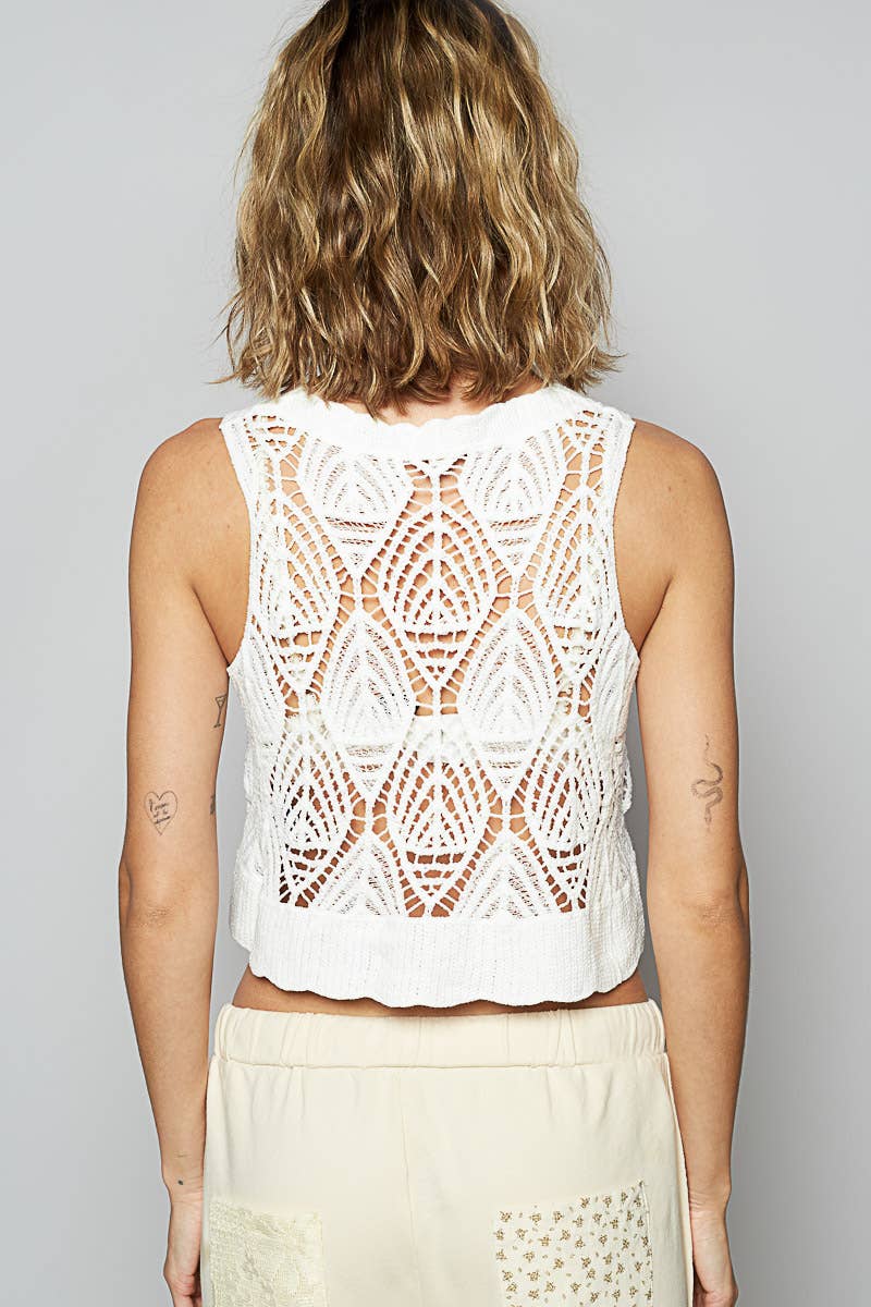 Sleeveless Crochet Crop Top
