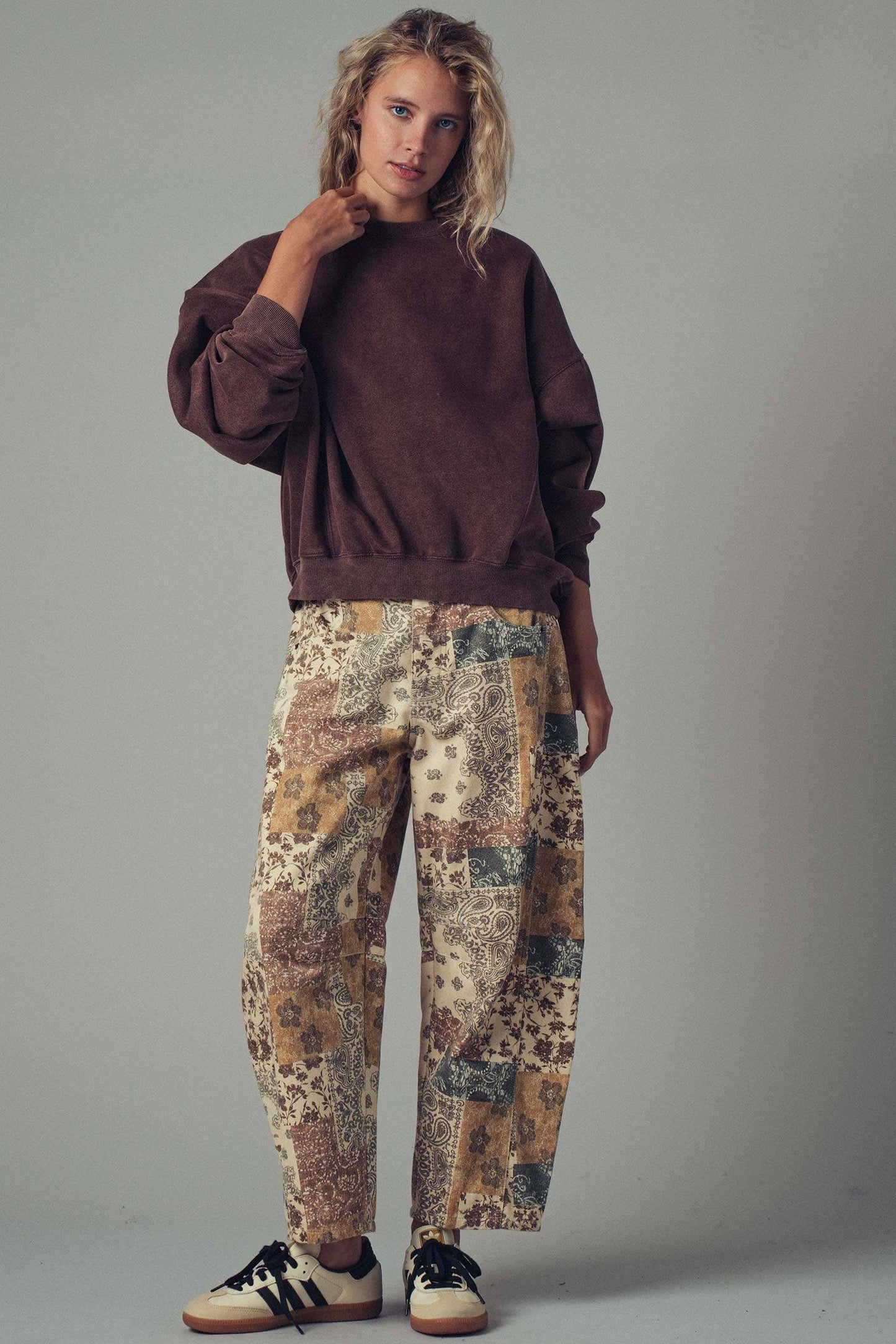 Crew Neck Comfort Washed Spring Sweatshirt