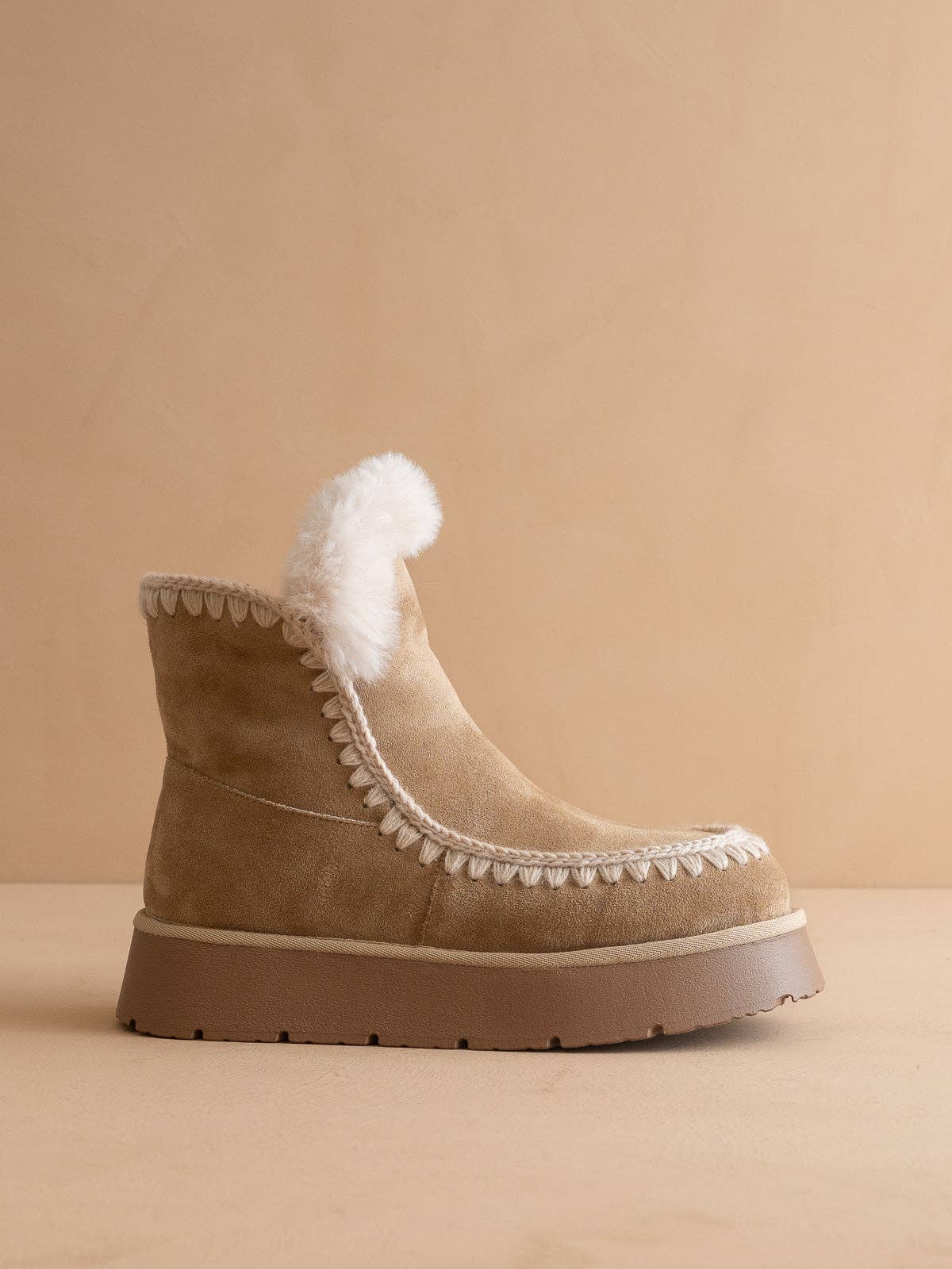 The Joyce | Almond Platform Boot