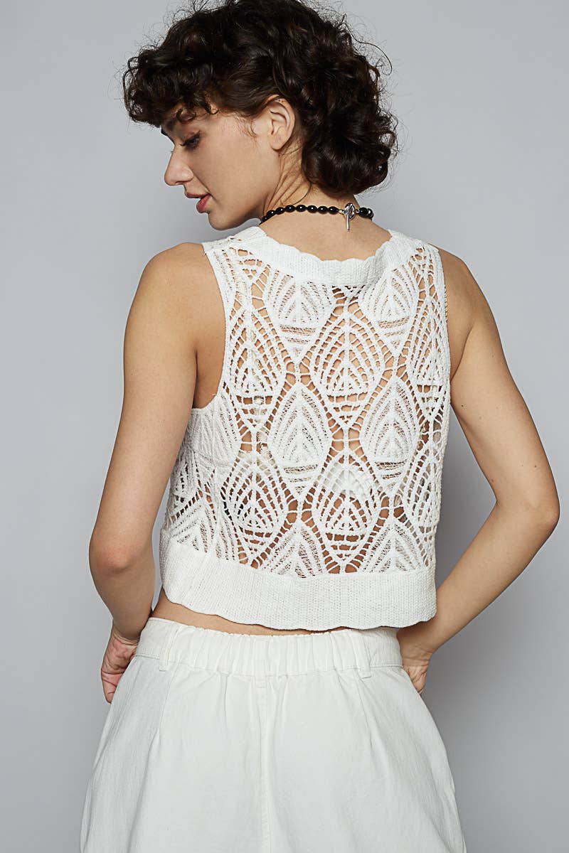 Sleeveless Crochet Crop Top