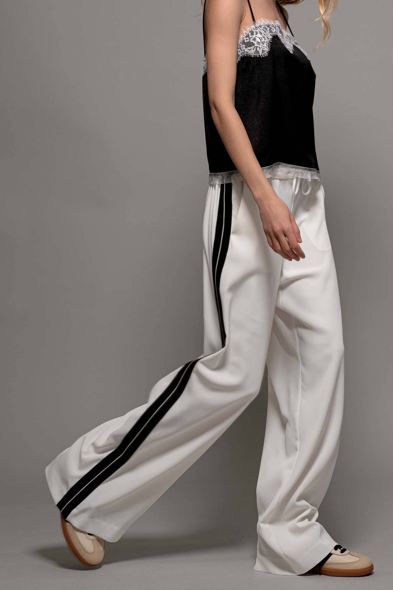 Side Stripe Drawstring Relaxed Statement Lounge Pants
