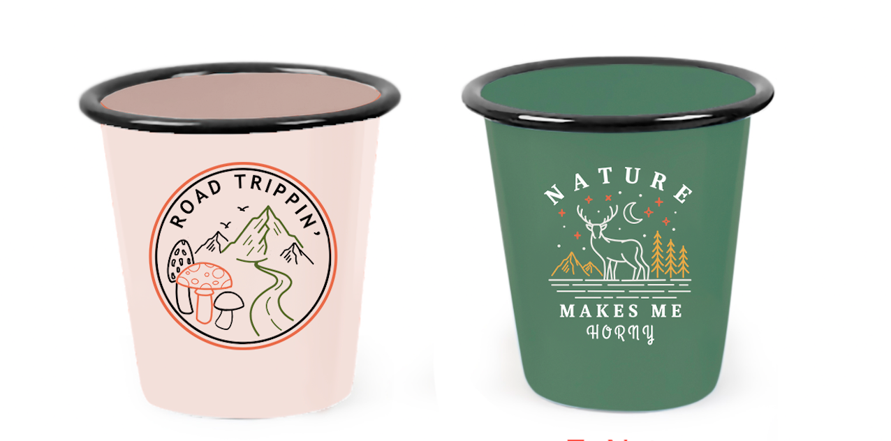 Enamel Cup Reusable Candle - "Road Trippin'" Fungi Lovers
