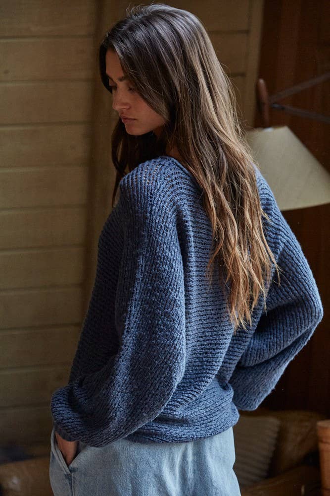 Thick Knit Navy Sweater