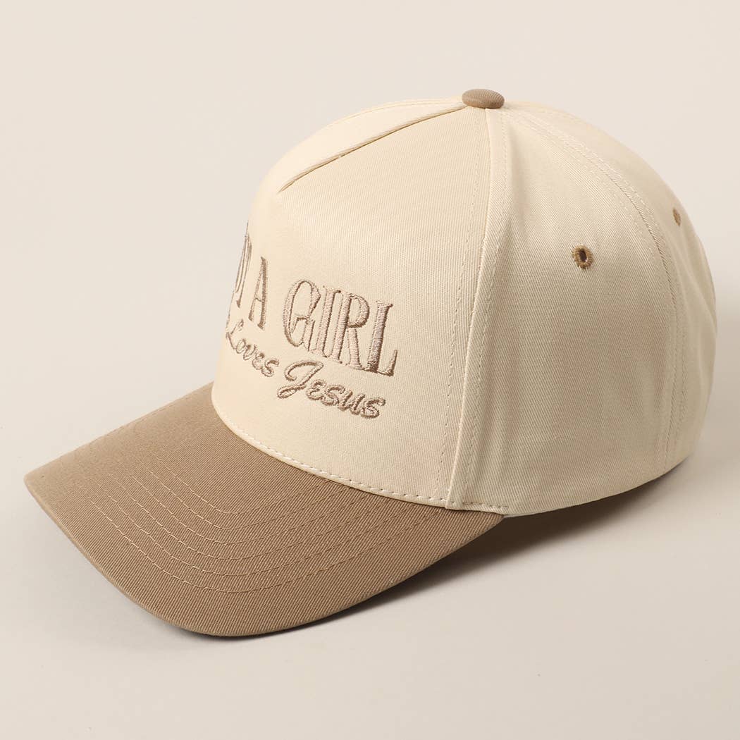 'Just A Girl Who Loves Jesus' Embroidered Trucker Hat