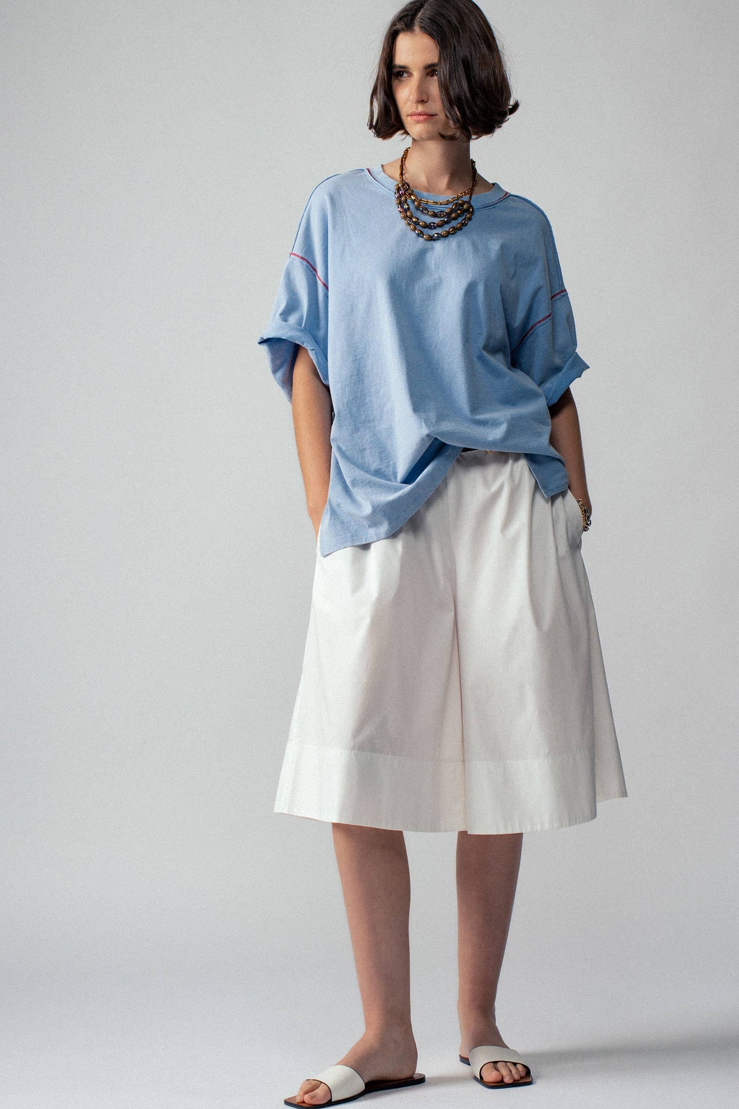 Contrast Stitch Oversized Tee