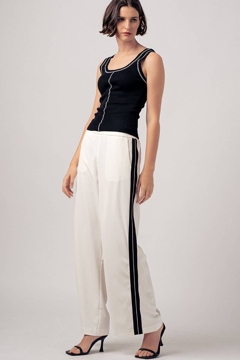 Side Stripe Drawstring Relaxed Statement Lounge Pants