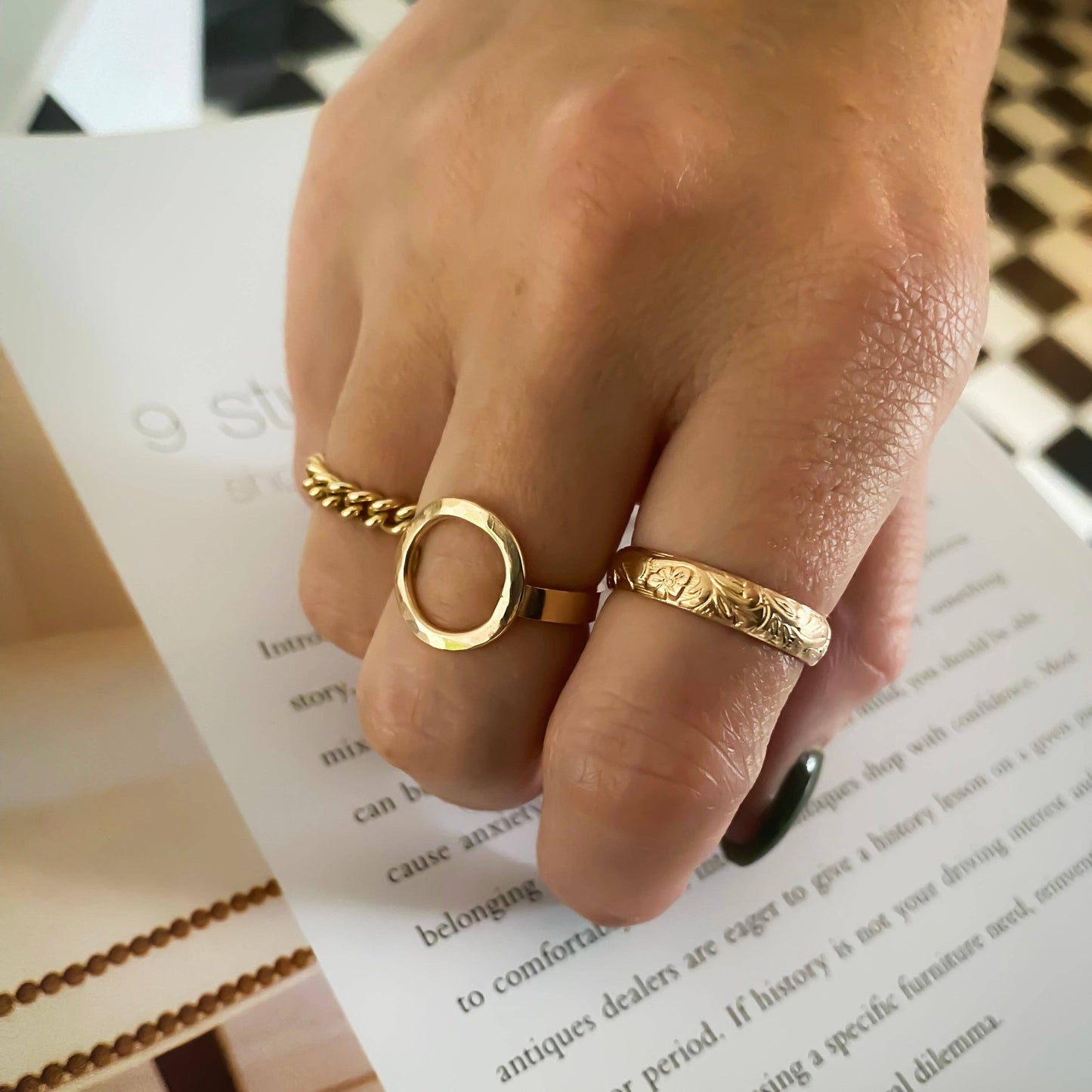 Floral Band Gold Filled