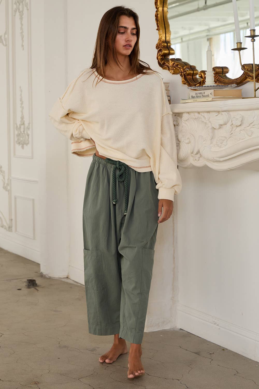 Open Back Oversize Reverse Stitched Top
