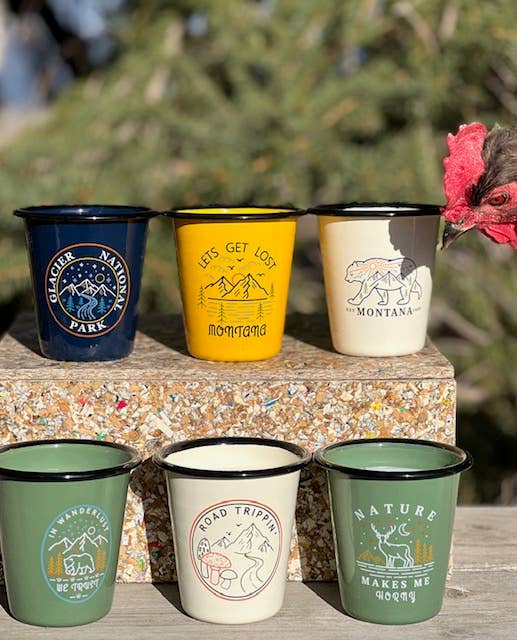 Enamel Cup Reusable Candle - "Road Trippin'" Fungi Lovers