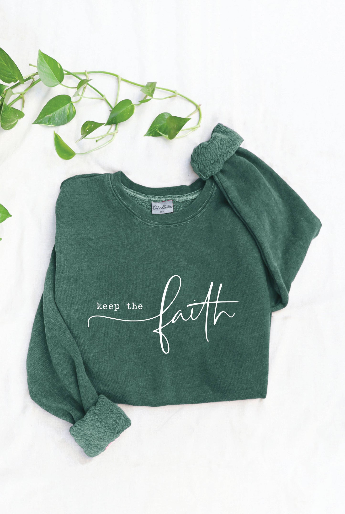 "KEEP THE FAITH" Graphic Sweatshirt