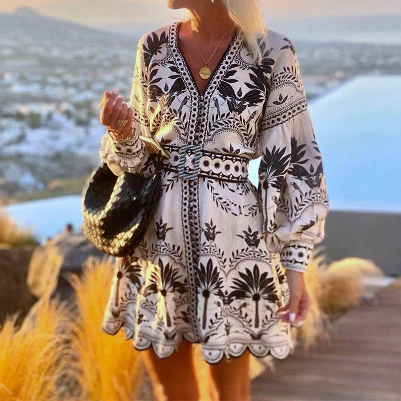 Beach Themed Loose Midi Dress