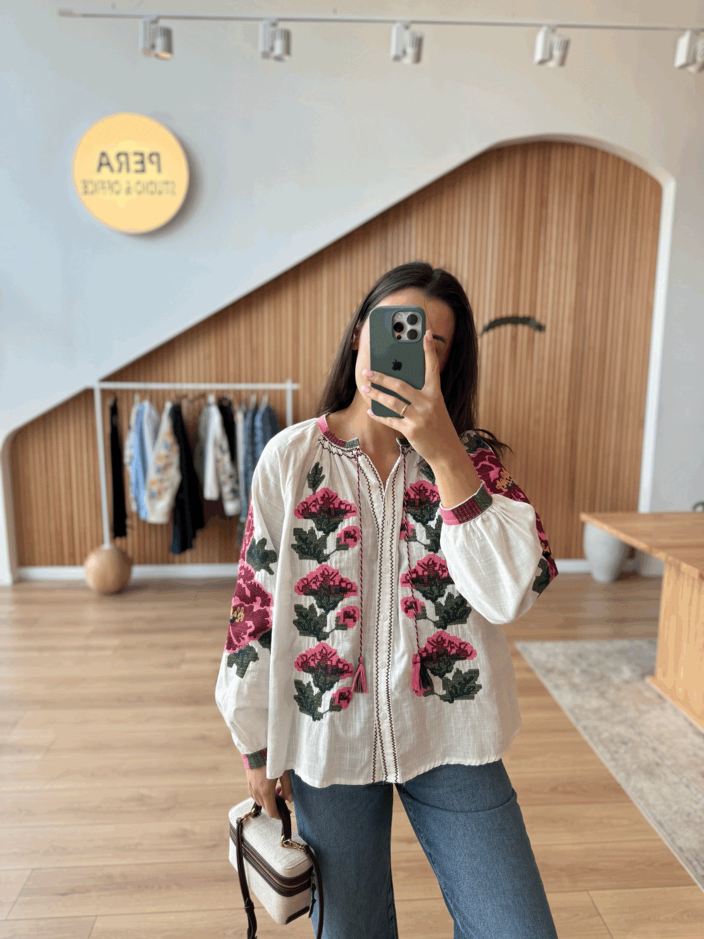Rose Patterned Bohemian Blouse