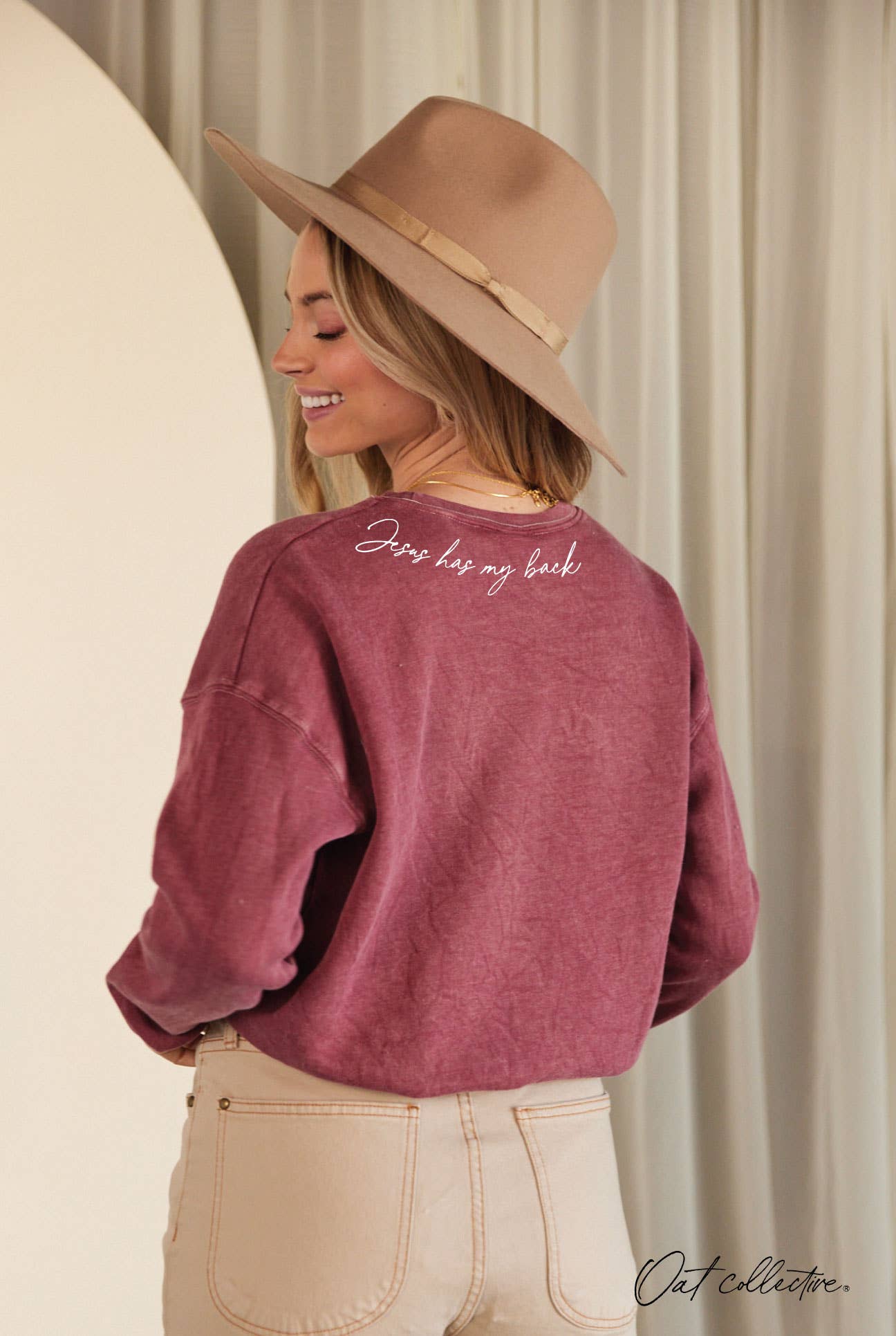 "JESUS HAS MY BACK" Graphic Sweatshirt