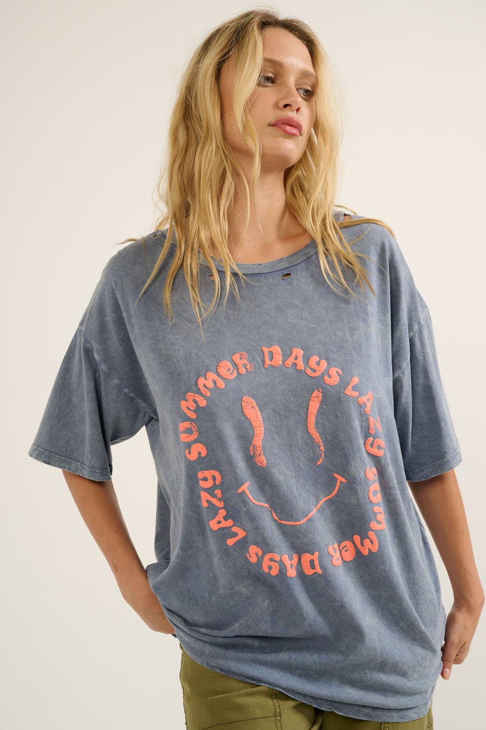 "Lazy Summer Days" Mineral Wash Graphic Tee